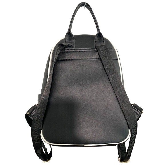 Marc New York - Andrew Marc Black backpack white trim, gold hardware - Picture 2 of 5
